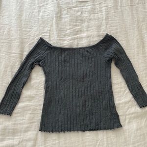 Rag & Bone Grey Off-shoulder Knit Top